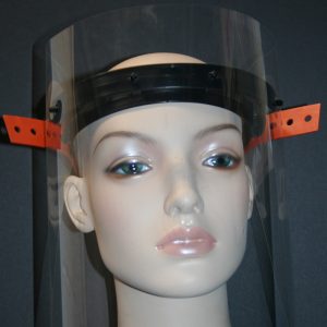clear plastic face shield with head harness